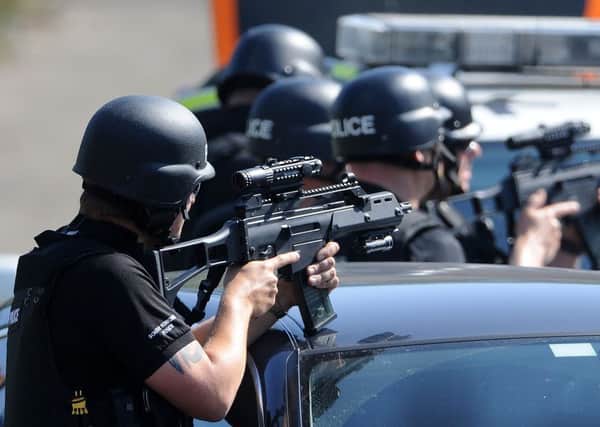 Armed police in Sheffield