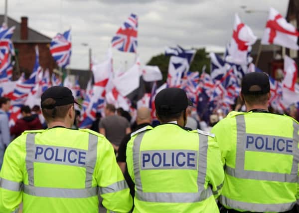 The Britain First protesters in Rotherham last September
