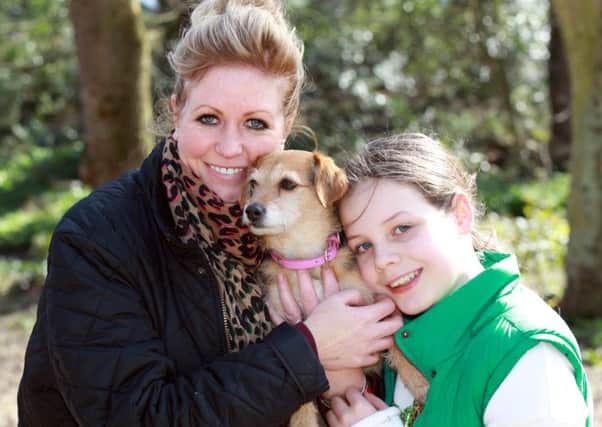 Sarah Heywood, Eliza Heywood, and Teddy in Endcliffe Park in Sheffield