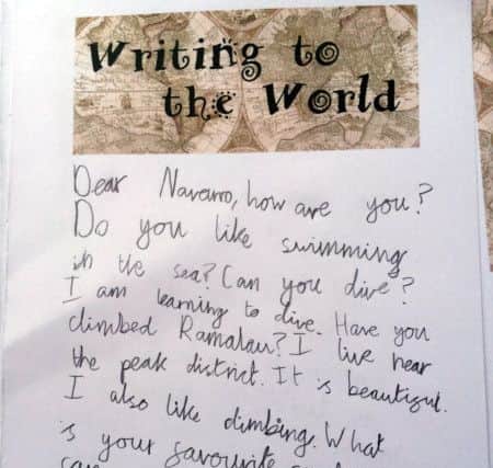 A letter Toby sent a letter to a child in East Timor