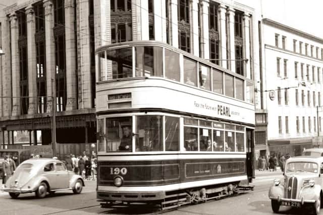 Standard no 190 emerges from Angel Street with a service to Millhouses
