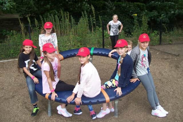 Children in Endcliffe Park as part of a visit organised by Chernobyl Children's Lifeline