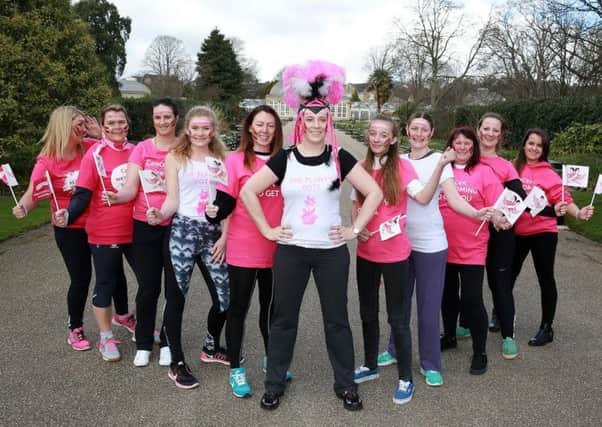 Jennie Plant and her team Plants Pots get set for this years Race For Life, Sheffield, United Kingdom on 29 March 2016. Photo by Glenn Ashley Photography