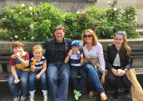 Hayley Kalinins with husband Andy and their children