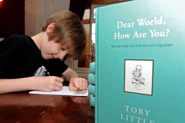 Toby Little has written a letter to all the countries in the world. Picture: Andrew Roe