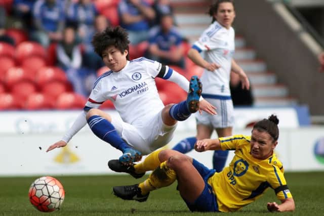Becky Easton, in action for the Belles against Chelsea.