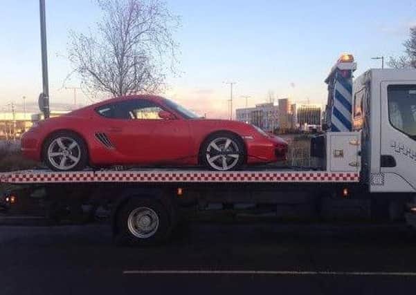 A Porsche seized in Doncaster