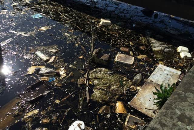 Rubbish in the Tinsley Canal. Image: Alex Grove