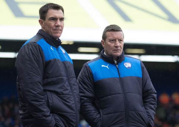 Oldham vs Chesterfield - Chris Morgan and Danny Wilson - Pic By James Williamson