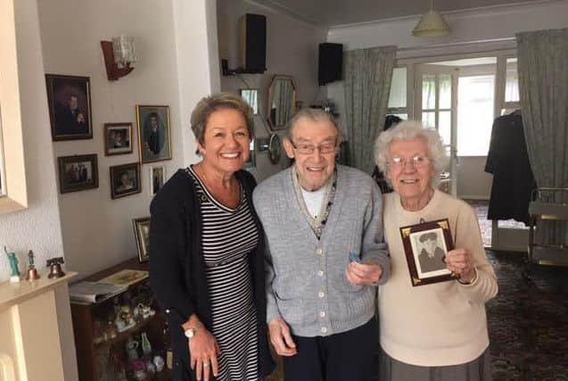 L to r: MP Rosie Winterton, Robert and Doris Scraggs.