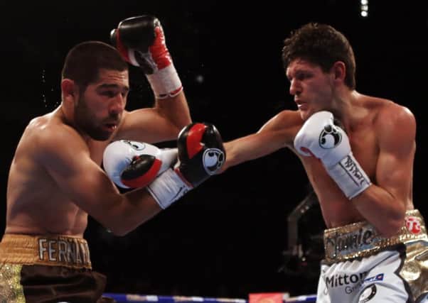 Jamie McDonnell on his way to victory over Fernando Vargas in the WBA bantamweight title fight. Photo: Nick Potts/PA Wire
