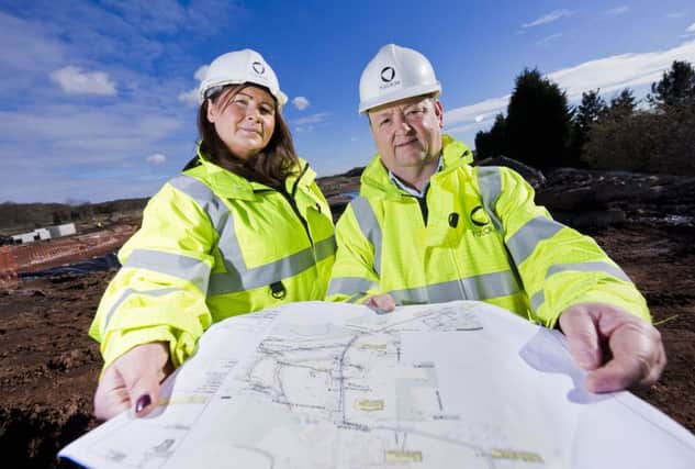 Left to right: Deborah Heary (Fulcrum Business Development Manager) and Mick Carter (Fulcrum Major Projects Manager) on site at Wellbeck Colliery
