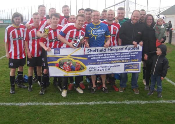 An annual charity football match between Sheffield United fans and Sheffield Wednesday Fans has raised Â£4903 towards the build of a brand new, state-of-the-art helipad at the Northern General Hospital.