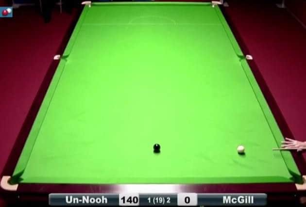 What a miss...the 147 was on for Thepchaiya Un-Nooh at Ponds Forge. Pic: World Snooker/Youtube