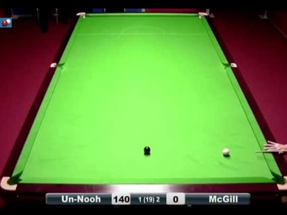 What a miss...the 147 was on for Thepchaiya Un-Nooh at Ponds Forge. Pic: World Snooker/Youtube