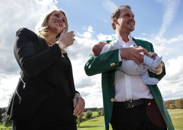 Masters champion Danny Willett with his wife Nicole and baby Zachariah at Lindrick Golf Club in South Yorkshire. See Ross Parry Copy RPYGOLF :