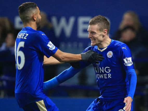 Jamie Vardy, right, and Riyad Mahrez are on the six-man shortlist for the PFA Players' Player of the Year award