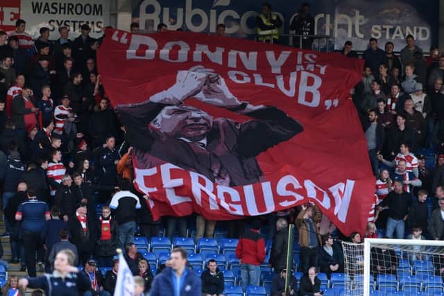 Rovers fans showed their support for boss Darren Ferguson on Tuesday.