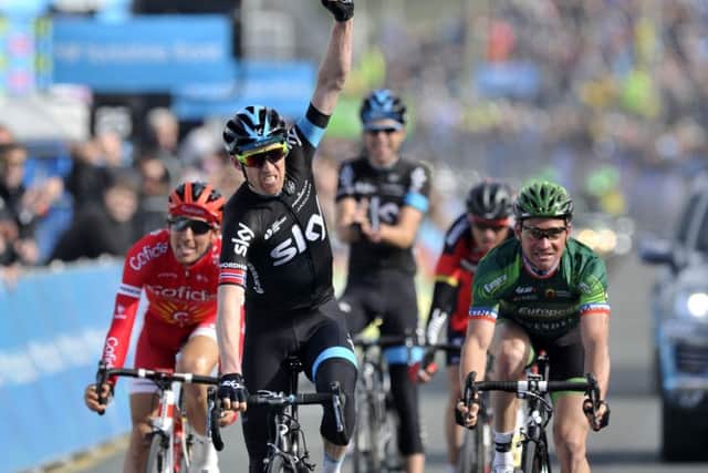 Lars Petter Nordhaug (Team Sky) wins the opening stage at the Tour de Yorkshire in Scarborough. Picture Bruce Rollinson