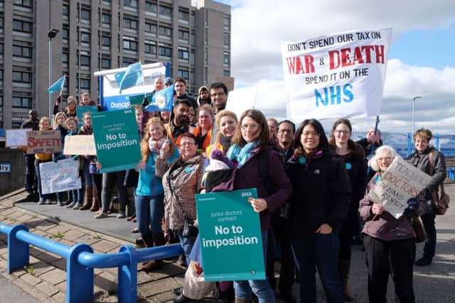 Junior doctors' strike outside Doncaster Royal Infirmary