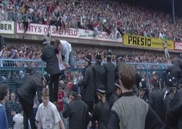 Handout still issued by Hillsborough Inquests