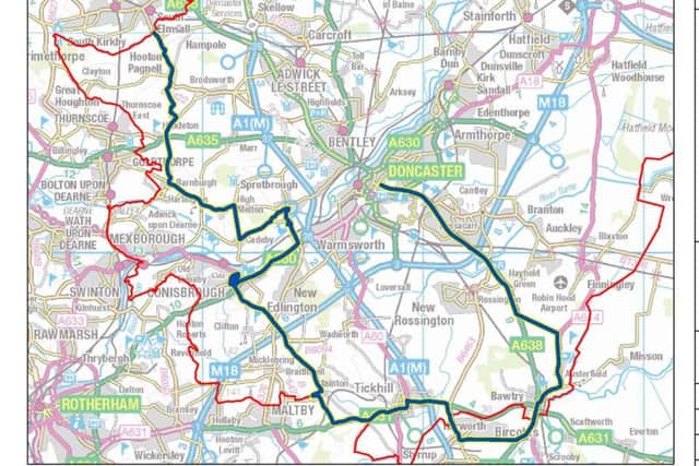 The route the Tour will take through South Yorkshire.