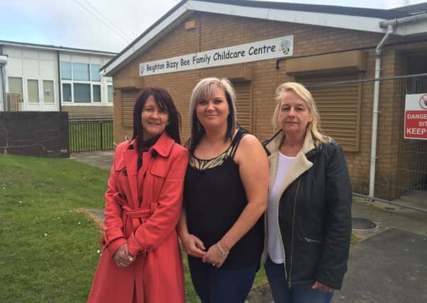 Bizzy Bee staff Lisa Burgin, Amanda Webster and Lisa Stoney all thanked the people of Beighton and further afield for helping the nursery to get back on track after an arson attack