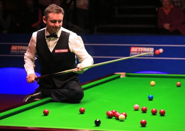 Alan McManus during his match with John Higgins during day twelve of the Betfred Snooker World Championships at the Crucible Theatre, Sheffield. PRESS ASSOCIATION Photo. Picture date: Wednesday April 27, 2016. See PA story SNOOKER World. Photo credit should read: Mike Egerton/PA Wire