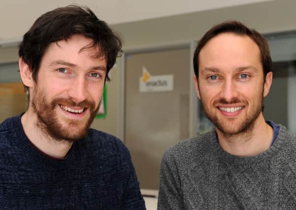 Mark Hughes and Scott Woodley have set up their own business called Tutora and use the University of Sheffield Enterprise Zone. Picture: Andrew Roe