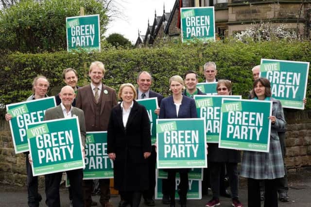 Party leader Natalie Bennett alongside Sheffield Green candidates