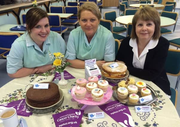 From left: Tracy Shepherd, Lorna Darwin and Julie Larkin: Swann Morton employees come together for Time for Tea