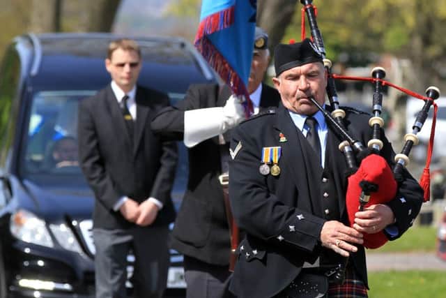 The funeral of WWII hero Bill Carline from Frecheville, Sheffield, took place at City Road Cemetery. Bill died aged 94 on Sunday, April 24 and campaigned tirelessly for a permanent war memorial in his community. Photo: Chris Etchells