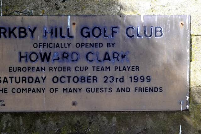 The clubhouse plaque