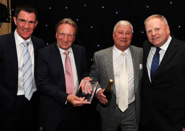 Neil Warnock and Tony Stewart at The Star Football Awards where the manager received a Special Achievement prize
