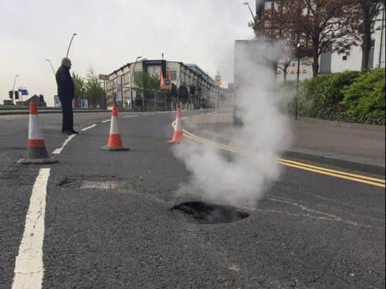 The hole in Pond Street. (Photo: Sarah Marshall).