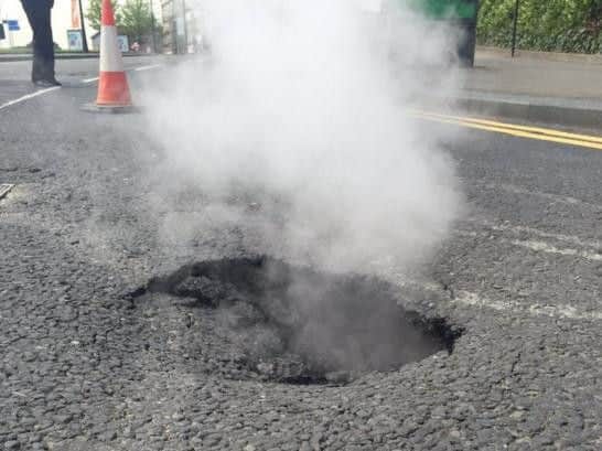 The hole in Pond Street. (Photo: Sarah Marshall).