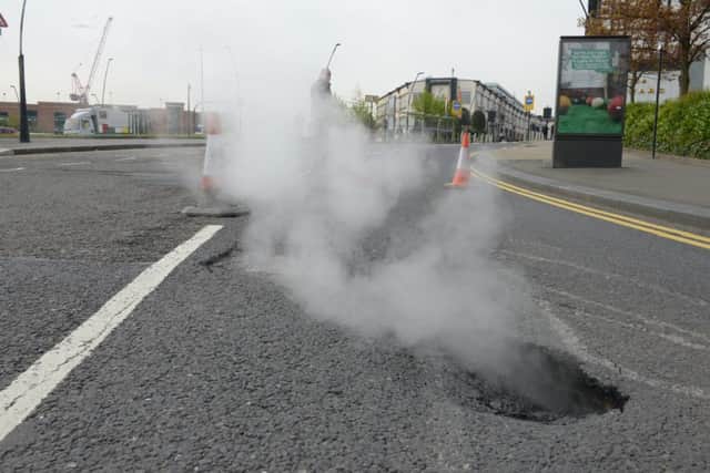 Pond Street mysterious steaming hole appeared in road