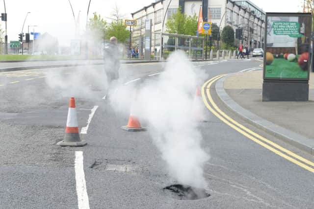 Pond Street mysterious steaming hole appeared in road