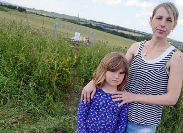 Daisy-Mae Jones had a lucky escaped when she plunged 25ft down a sinkhole.