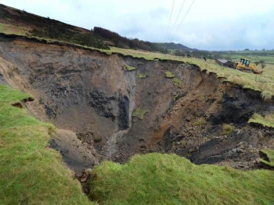 The huge hole which opened up at Foolow in 2013.