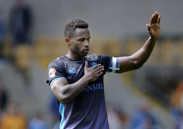 A visably upset Jose Semedo at the final whistle thanks the Owls fans on what looks like being his last match for the club..Pic Steve Ellis