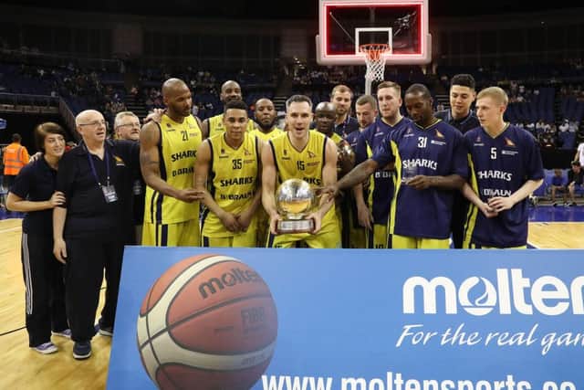 Sheffield Sharks with their Play-Off trophy