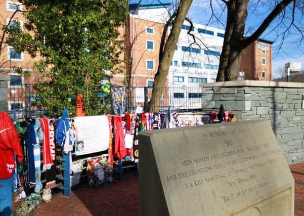 The memorial to the Hillsborough disaster in Sheffield.