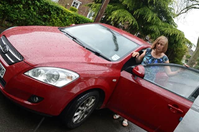 Hille Harris, of Epworth, had her car broken into when she stopped to warn other drivers about horses on the road. Picture: Marie Caley NEPB Harris MC 4