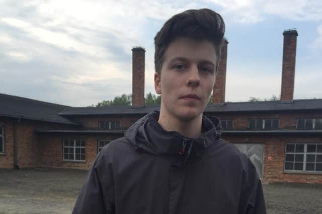 Killian Dockrell, 18, of Birkdale School, at Auschwitz Birkenhau.