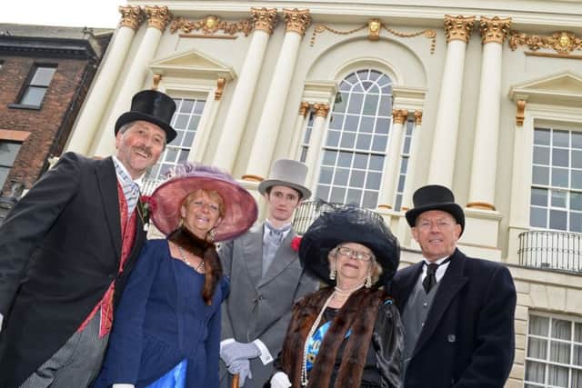 Raymond Smithurst, Pam Claybourn, Daniel Steer, Margaret Herbert and Steve Kimber, pictured outside the Mansion House during the open day for the Heritage festival. Picture: Marie Caley