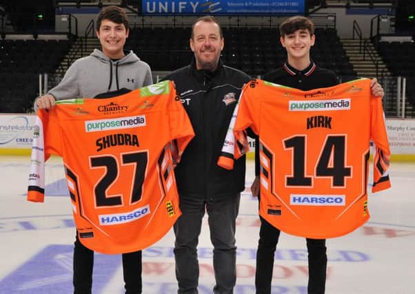 Paul Thompson with his bright young Steelers stars