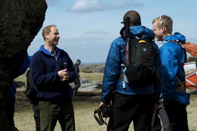 HRH takes a stroll over Kinder Scout