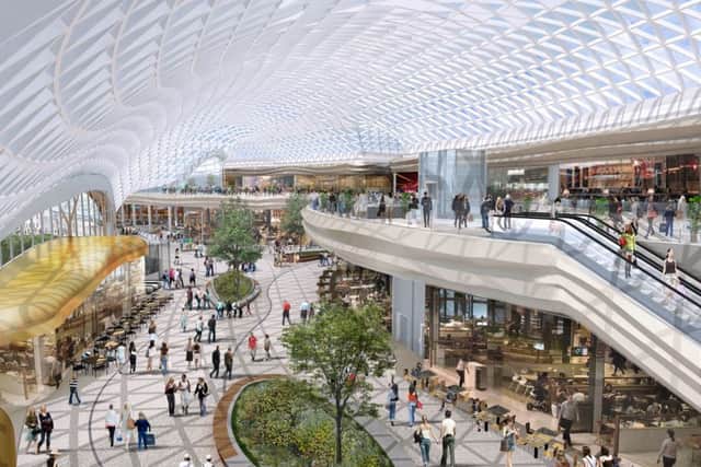 An artist's impression of the proposed new £300m leisure hall at Meadowhall in Sheffield.