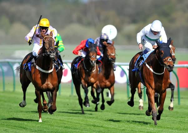 Flying Officer (right), winning The totepool EBF Stallions Barry Hills Further Flight Stakes at Nottingham, is fancied for the Yorkshire Cup.  Photo: Simon Cooper/PA Wire